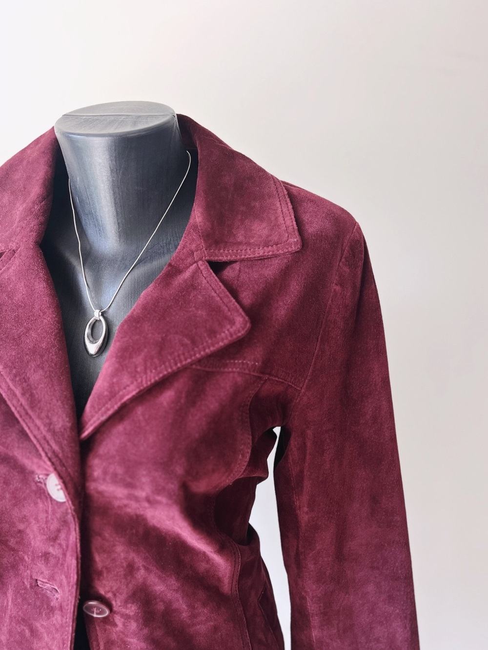 2008 Vintage Danier | Burgundy Genuine Suede Leather Jacket